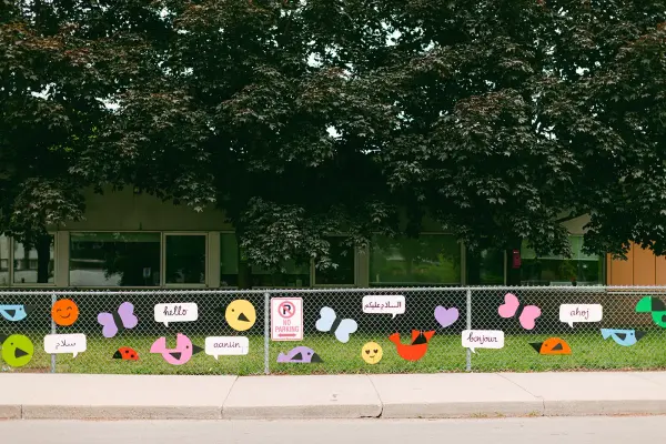 signs on school fence