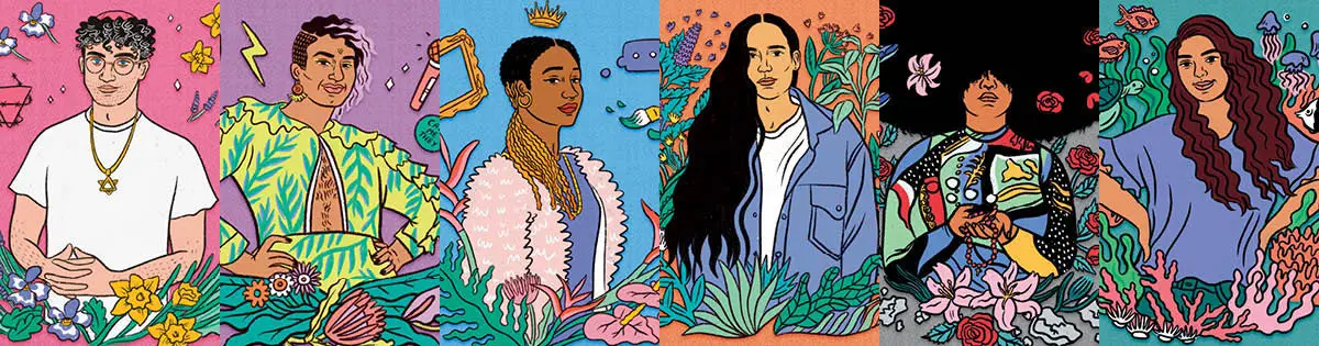 L-R: Adam Eli & Alok Vaid-Menon, Kimberly Drew & Xiuhtezcatl Martinez, Amyra León & Hannah Testa.